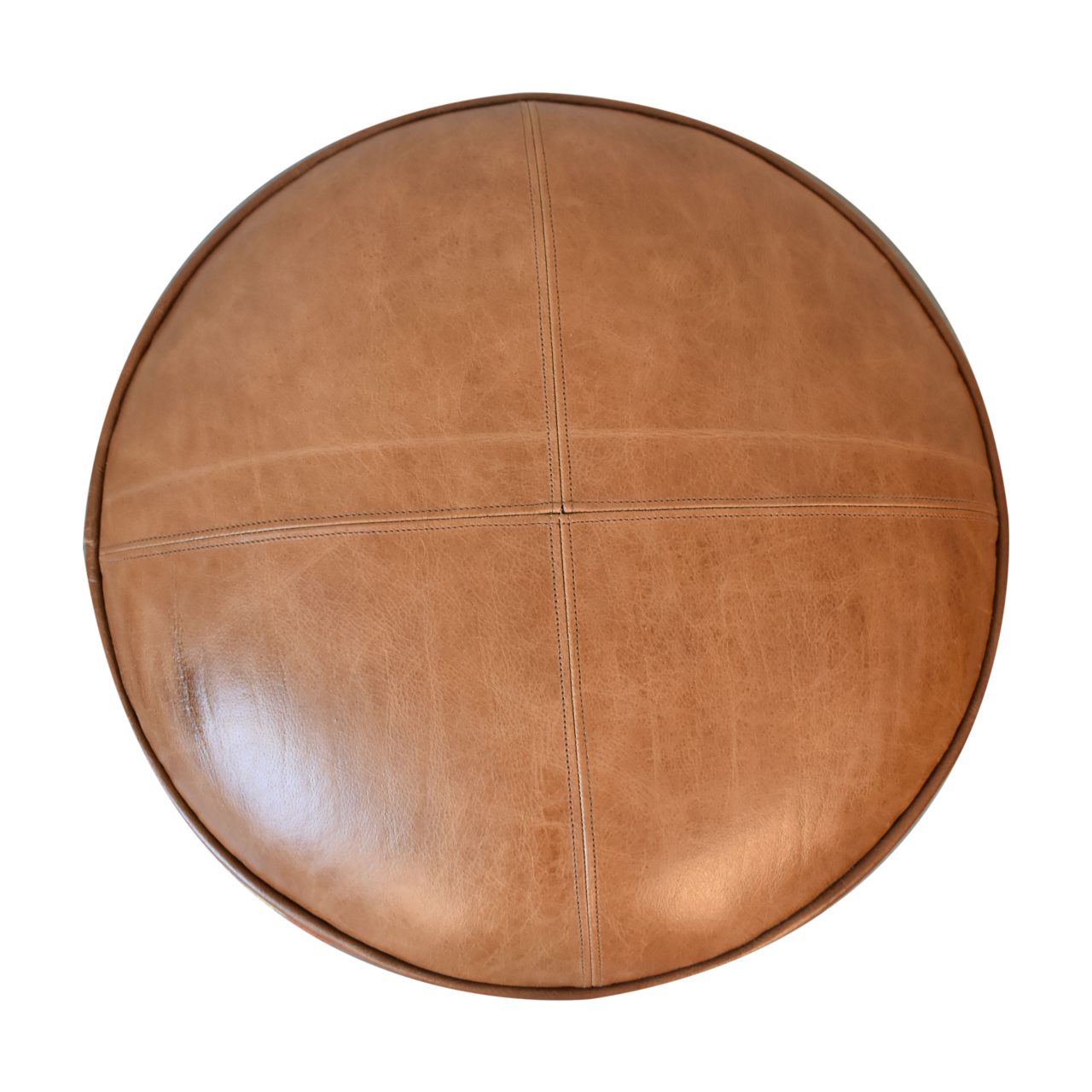 durrie leather mixed footstool