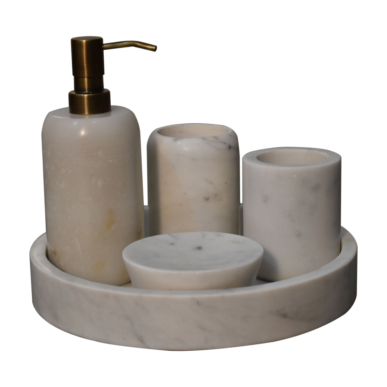 white marble bathroom set of 5