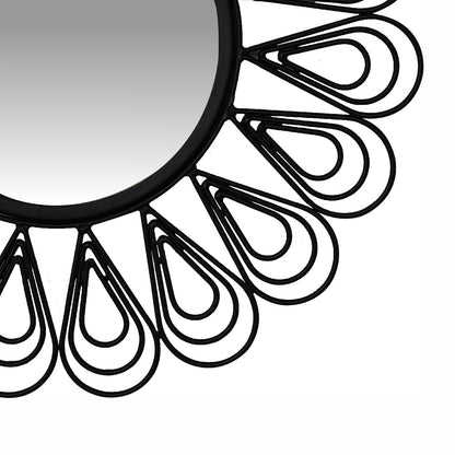 black coated wired flower mirror