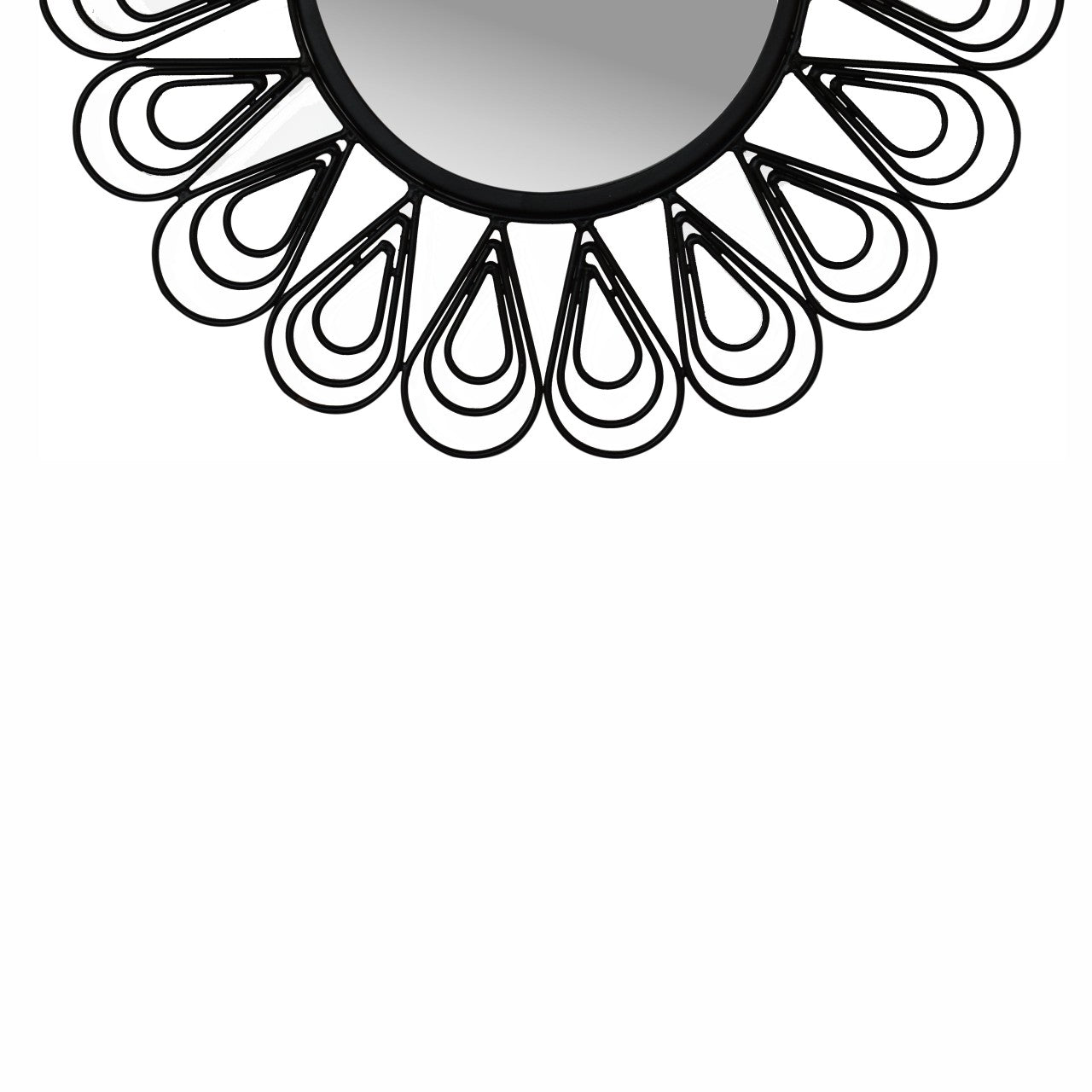 black coated wired flower mirror