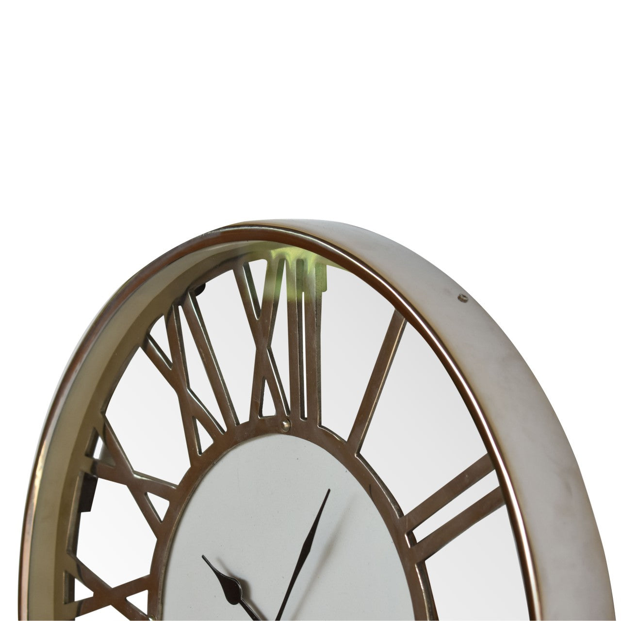 white and chrome wall clock