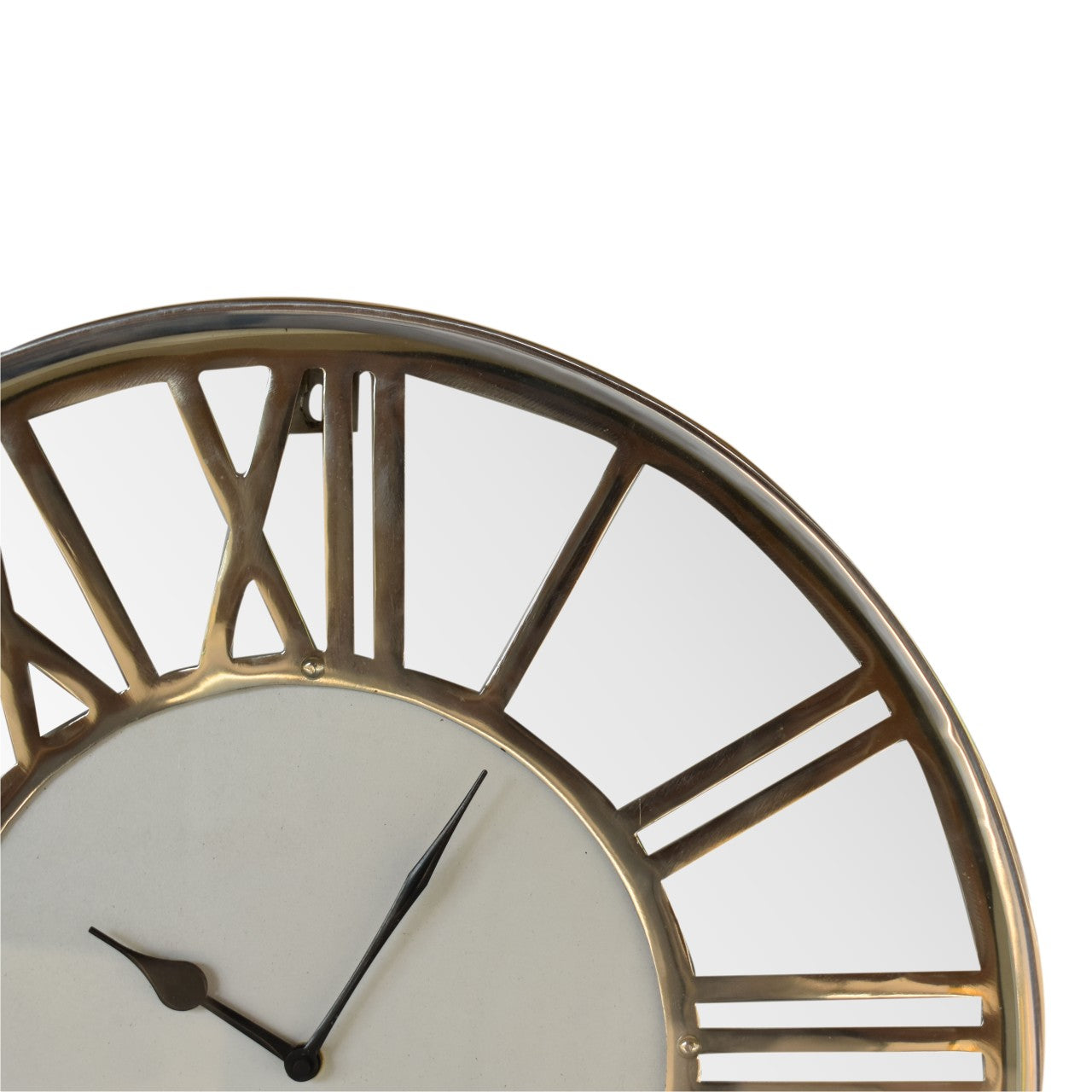 white and chrome wall clock