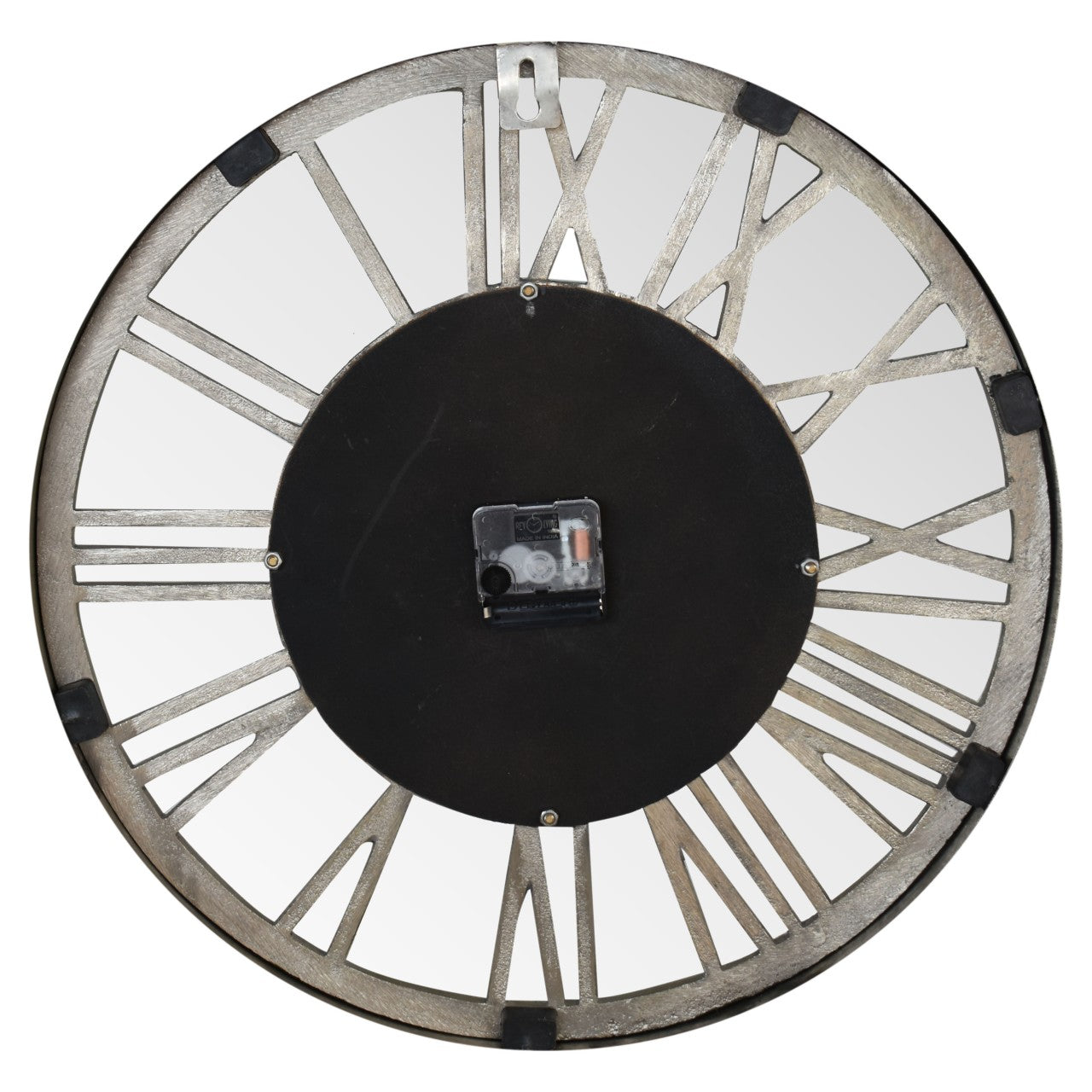 white and chrome wall clock