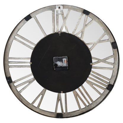 white and chrome wall clock