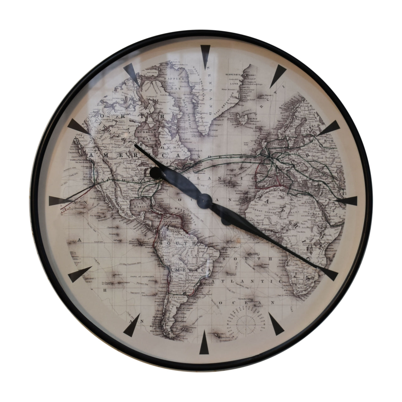 atlas style wall clock
