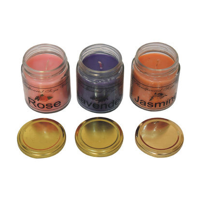 candle gift set of 3 jasmine lavender rose