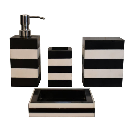 resin and mango wood bathroom set of 4