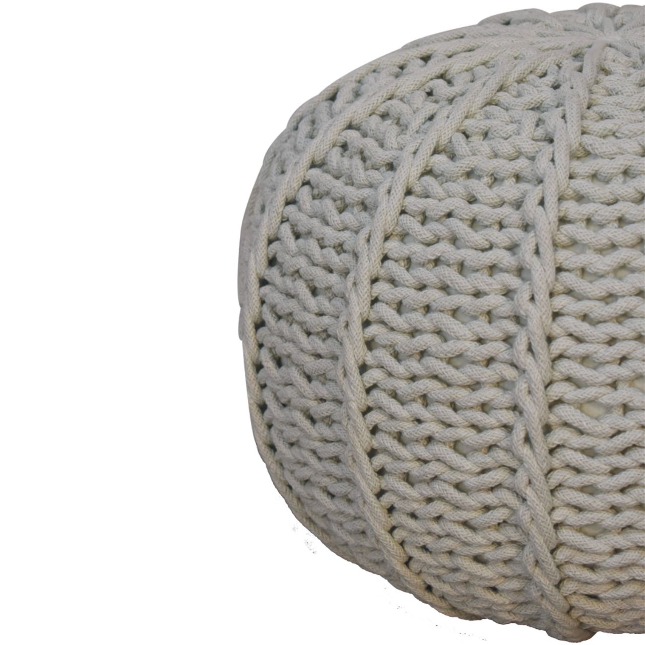 sea green cable pouffe