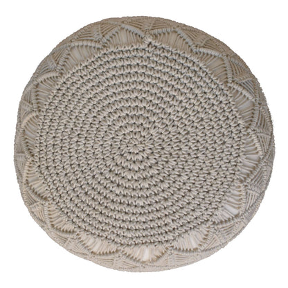 ansley cream pouffe