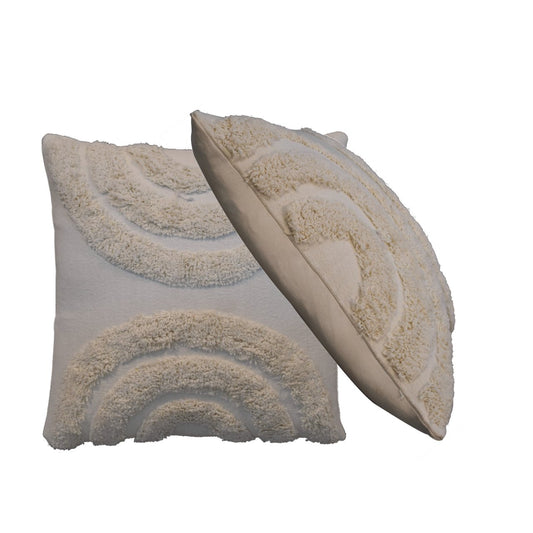 arched white cushion set of 2