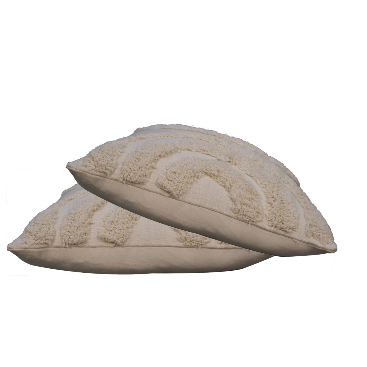 arched white cushion set of 2