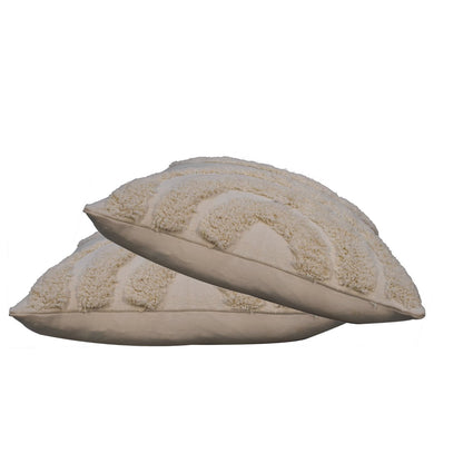 arched white cushion set of 2