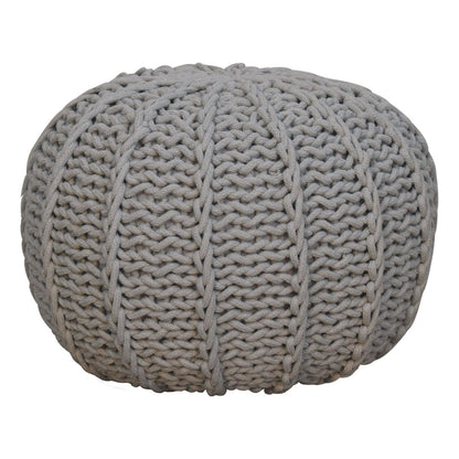grey cable pouffe