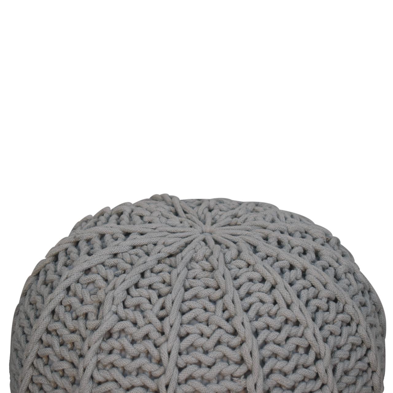 grey cable pouffe