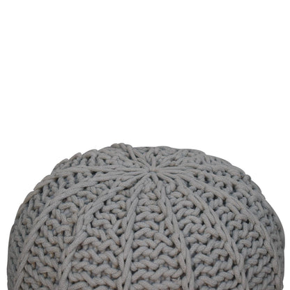 grey cable pouffe