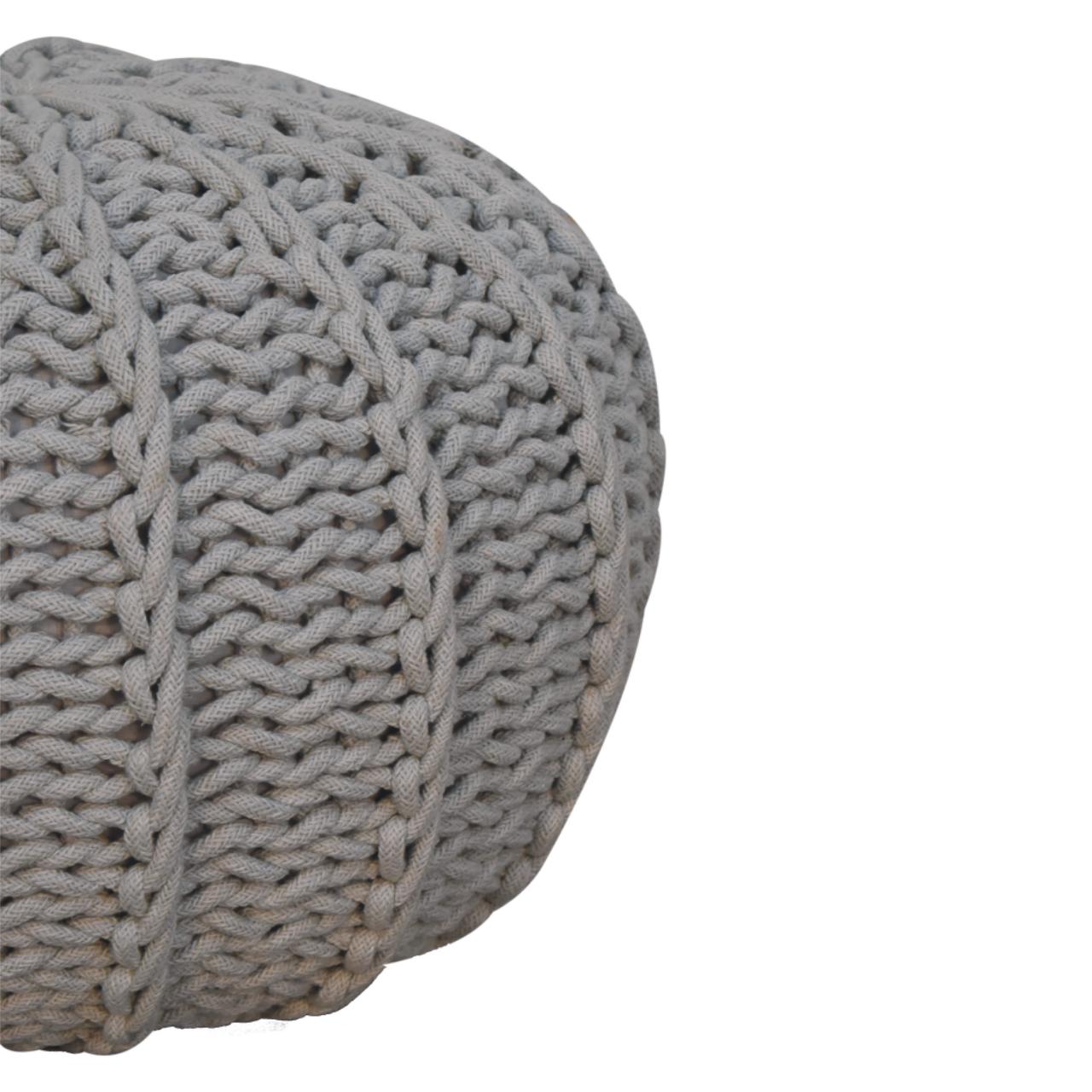 grey cable pouffe