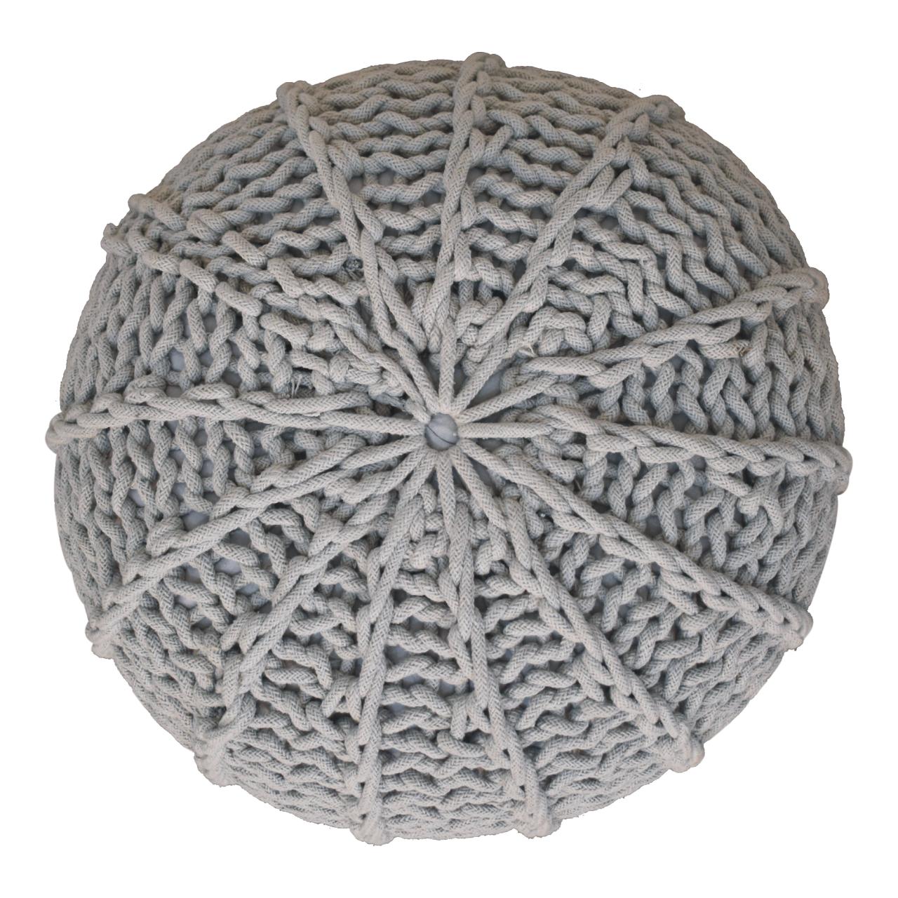 grey cable pouffe