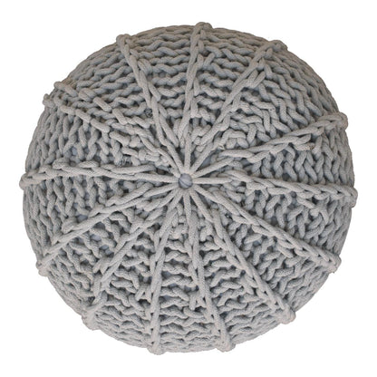 grey cable pouffe