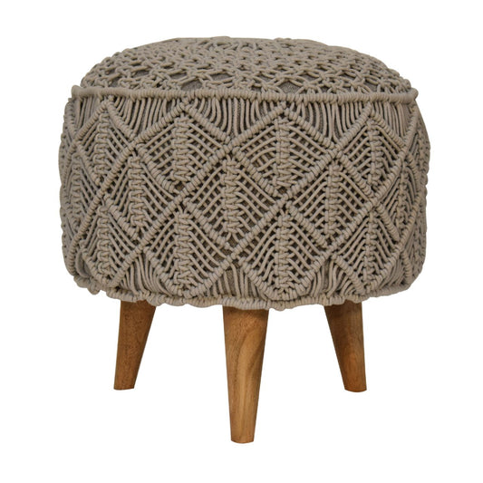 crotchet grey footstool