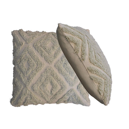 sea green mini diamond tassle cushion set of 2