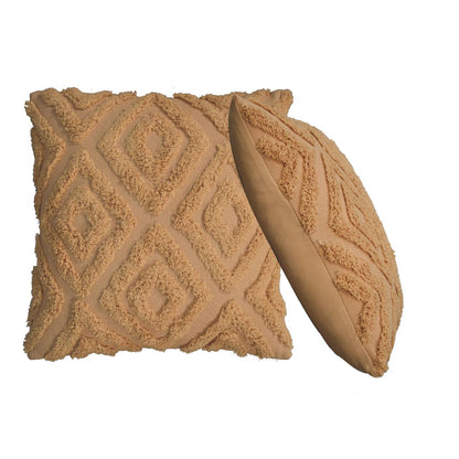 mustard mini diamond tassle cushion set of 2