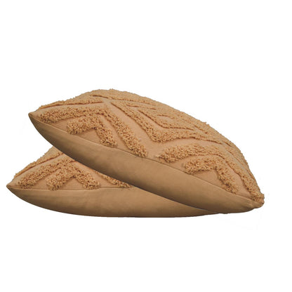 mustard mini diamond tassle cushion set of 2