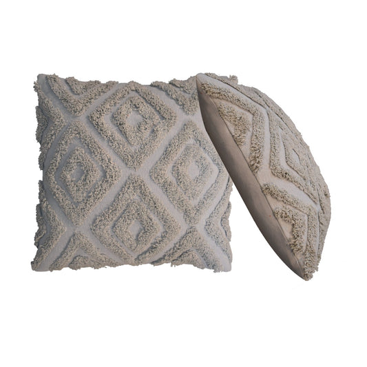 grey mini diamond tassle cushion set of 2