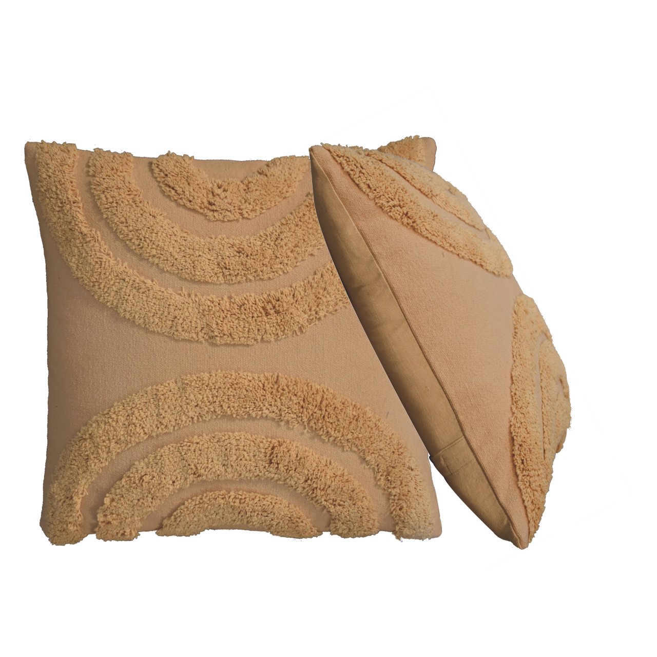 arched mustard cushion set of 2