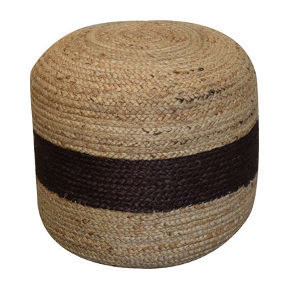 jute pouffe with brown band