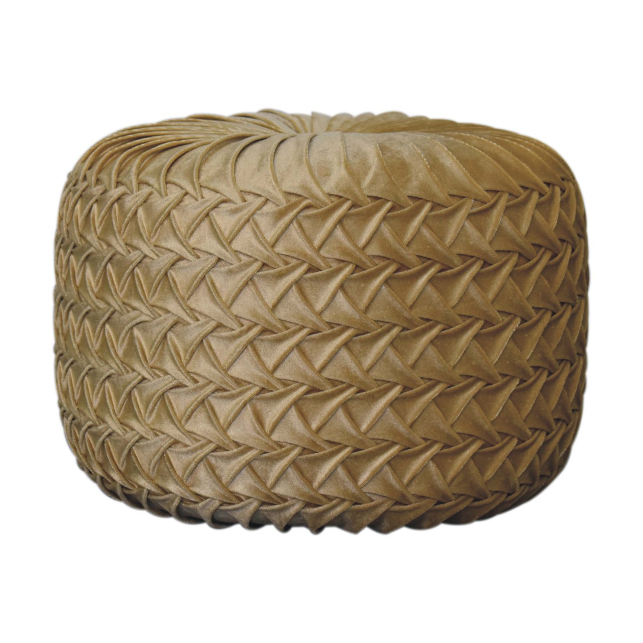 smocking pouffe ochre