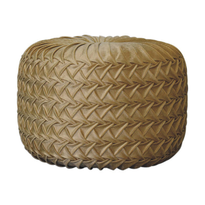 smocking pouffe ochre