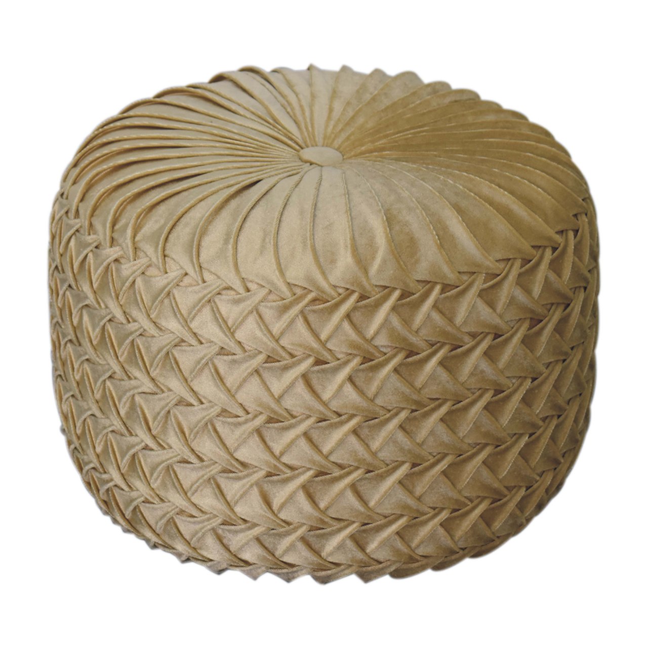 smocking pouffe ochre