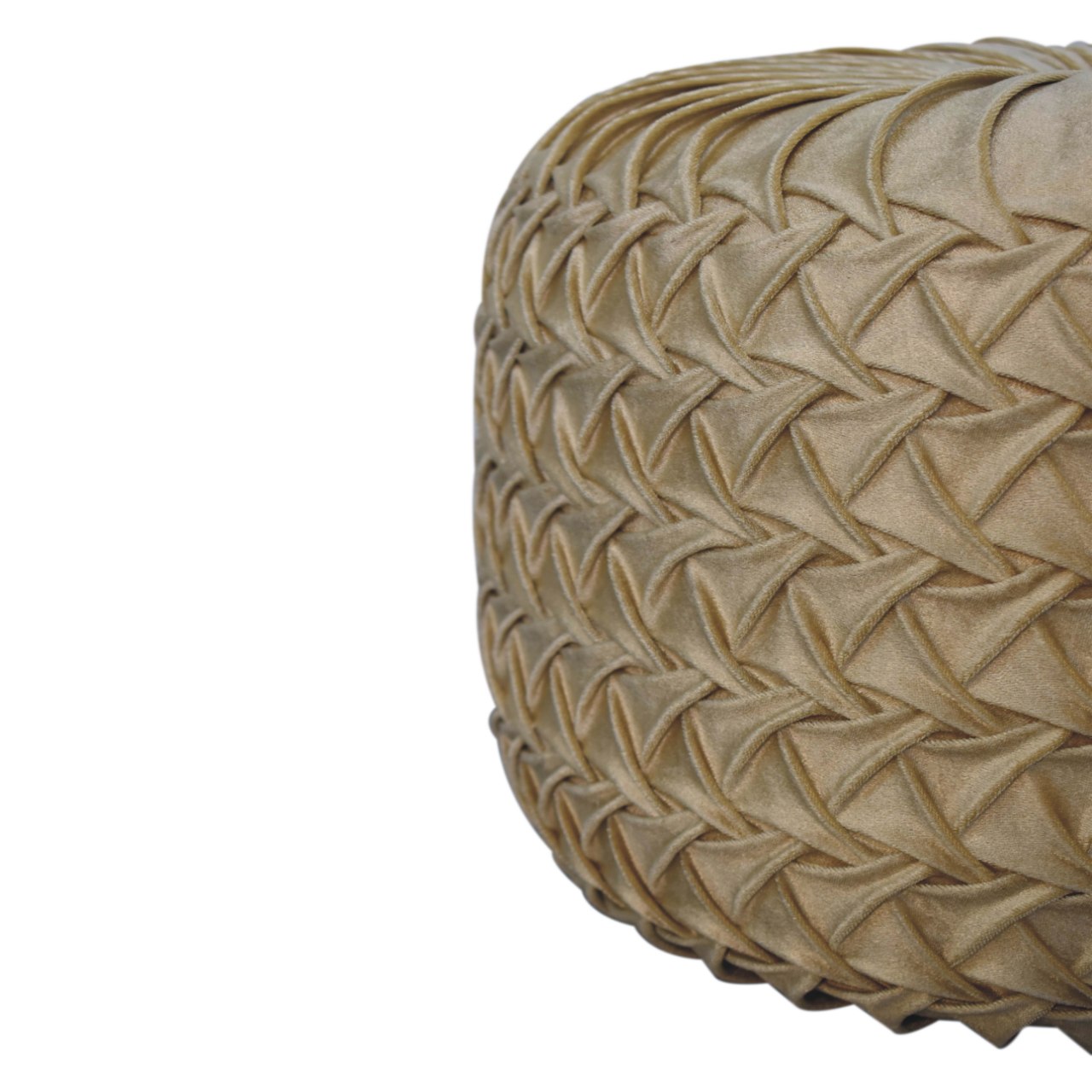 smocking pouffe ochre