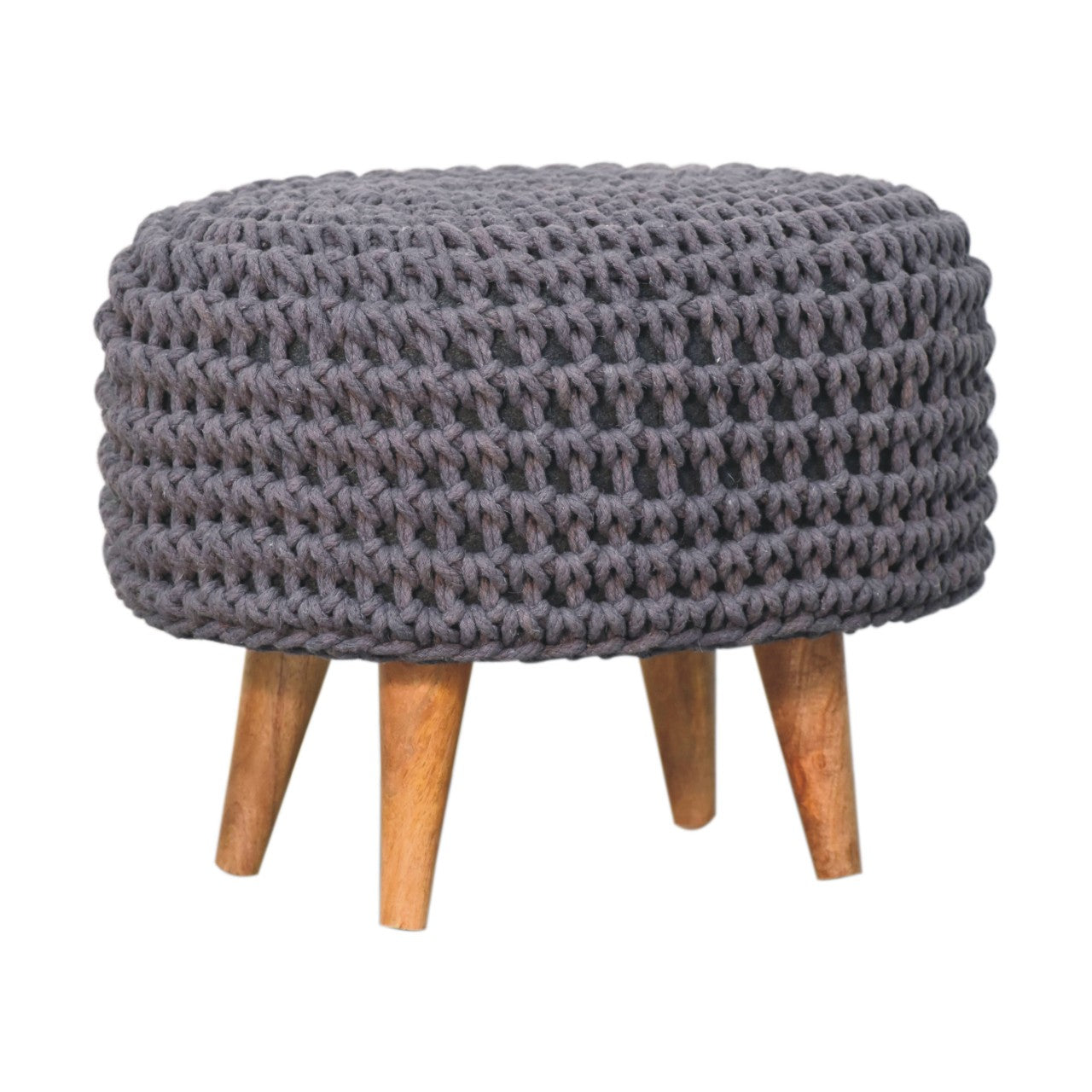 keeva grey oblong footstool