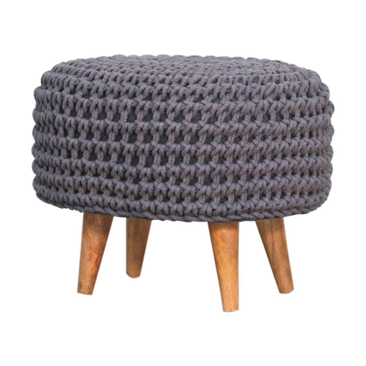 keeva grey oblong footstool