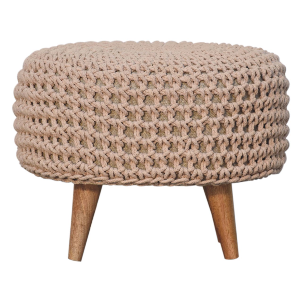 keeva beige oblong footstool