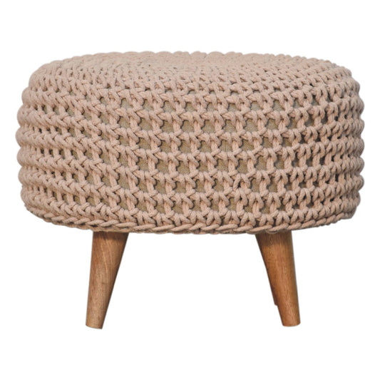 keeva beige oblong footstool