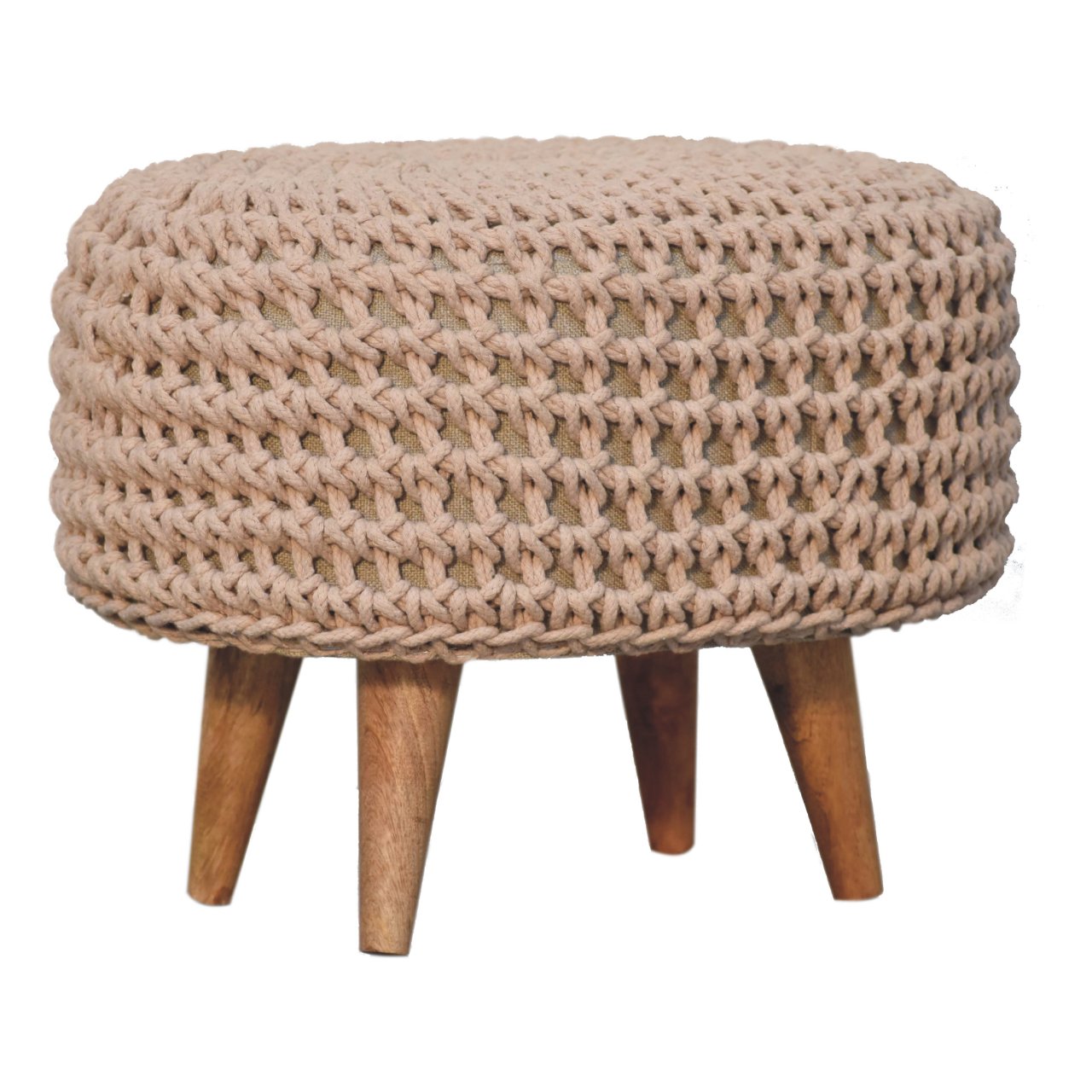 keeva beige oblong footstool