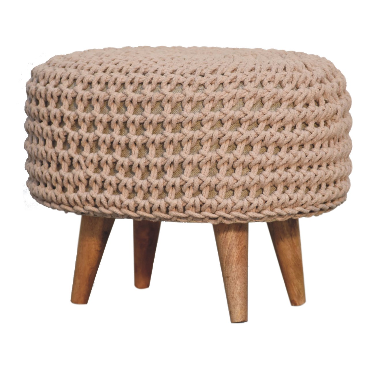 keeva beige oblong footstool