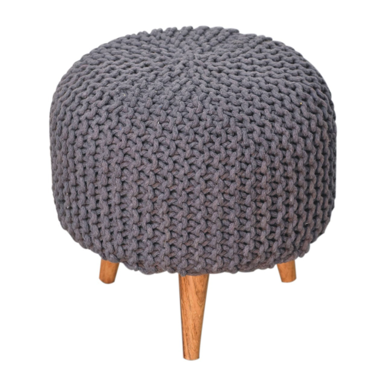 keeva grey round footstool