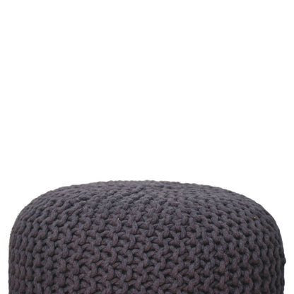 keeva grey round footstool