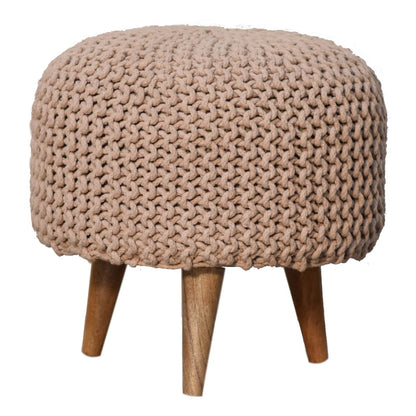 keeva beige round footstool