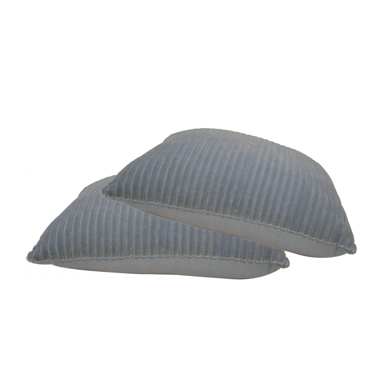 ribbed grey cushion set of 2