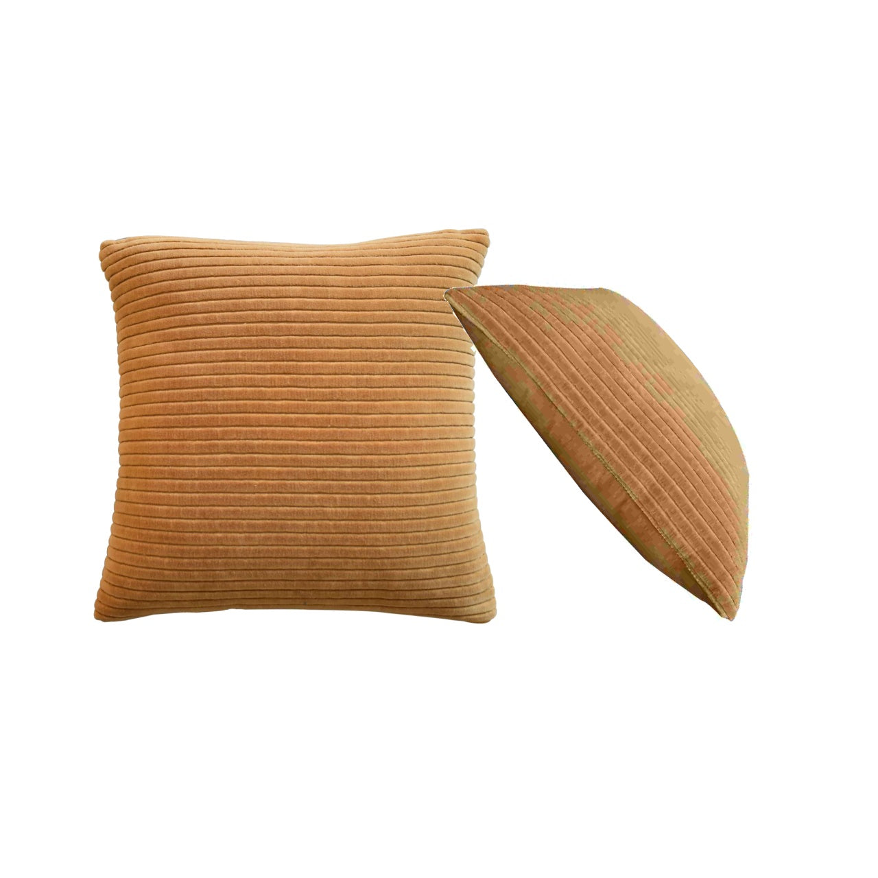 ribbed mustard cushion set of 2