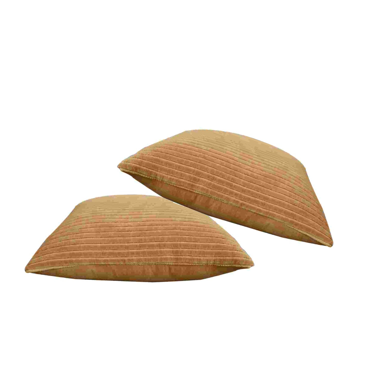ribbed mustard cushion set of 2