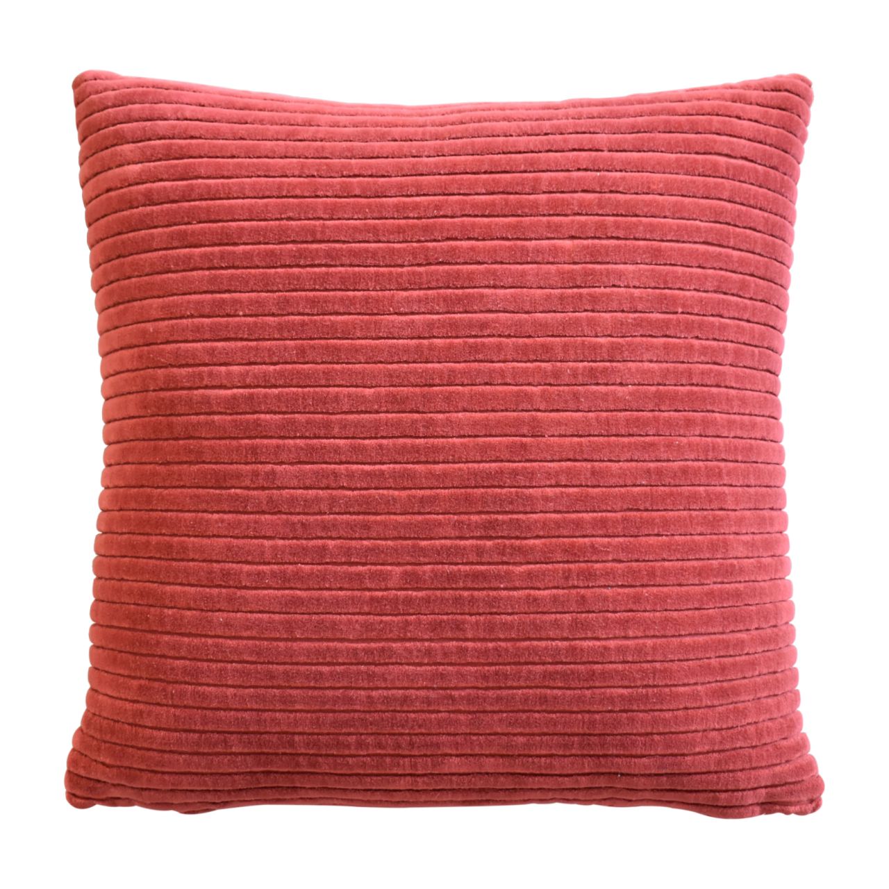 ribbed red cushion set of 2