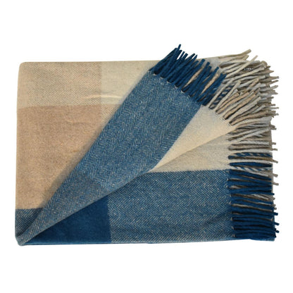 large selin blue woolen throw