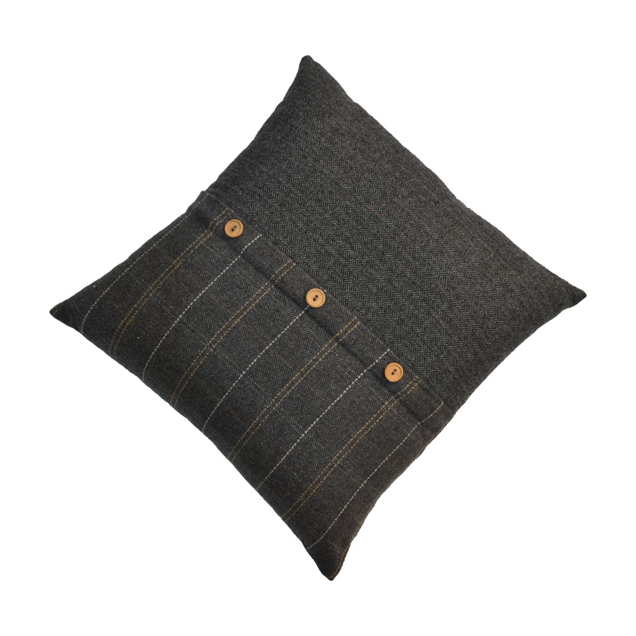 quinn cushion set of 2 pewter black tweed
