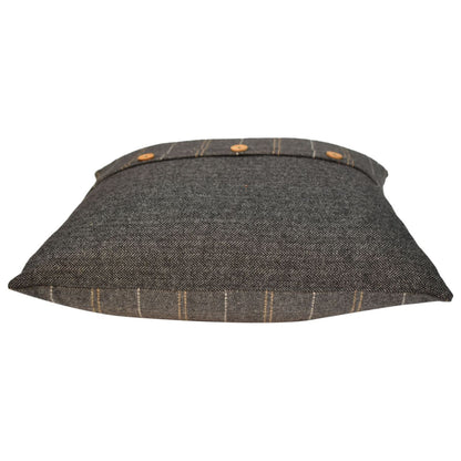 quinn cushion set of 2 pewter black tweed