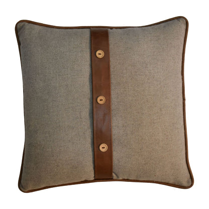quinn cushion set of 2 leather sand tweed
